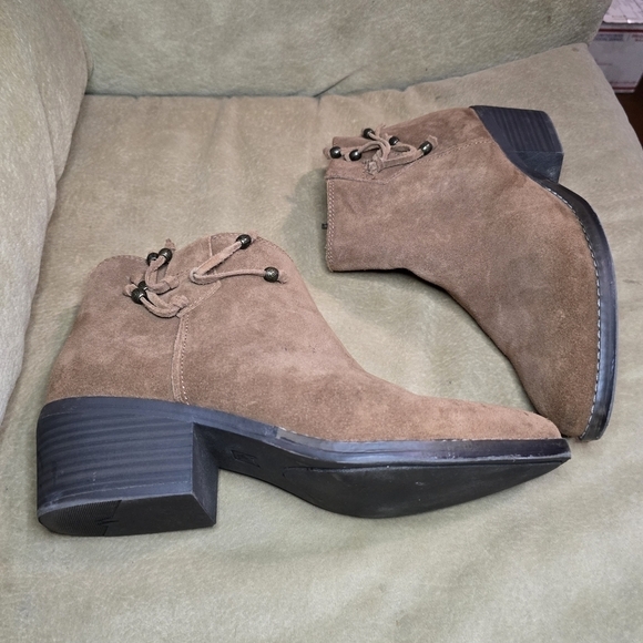 White Mountain Women Havana Suede Leather Beaded Fringe  Bootie  Size 9M - Picture 4 of 10